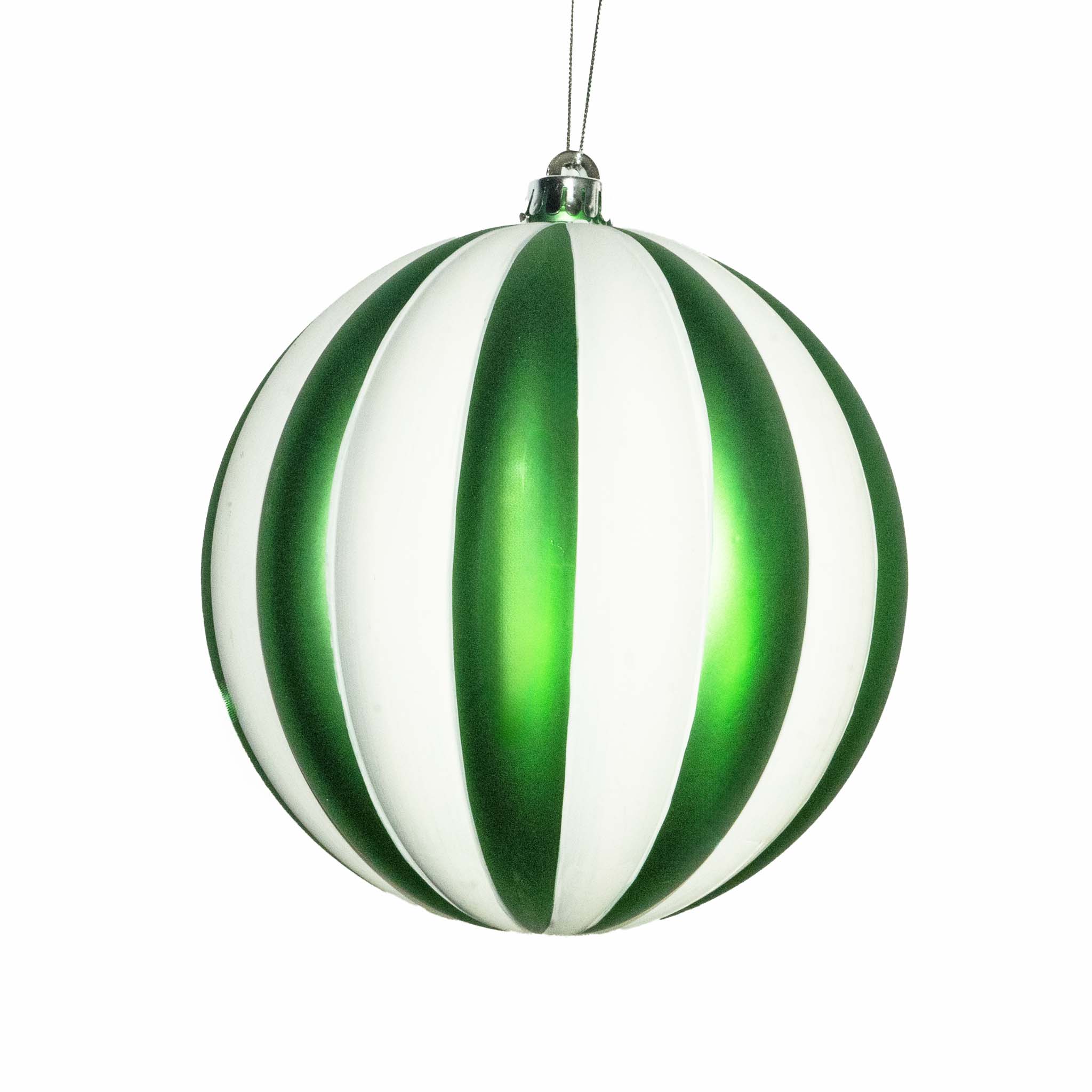 GREEN STRIPE BAUBLE - LARGE