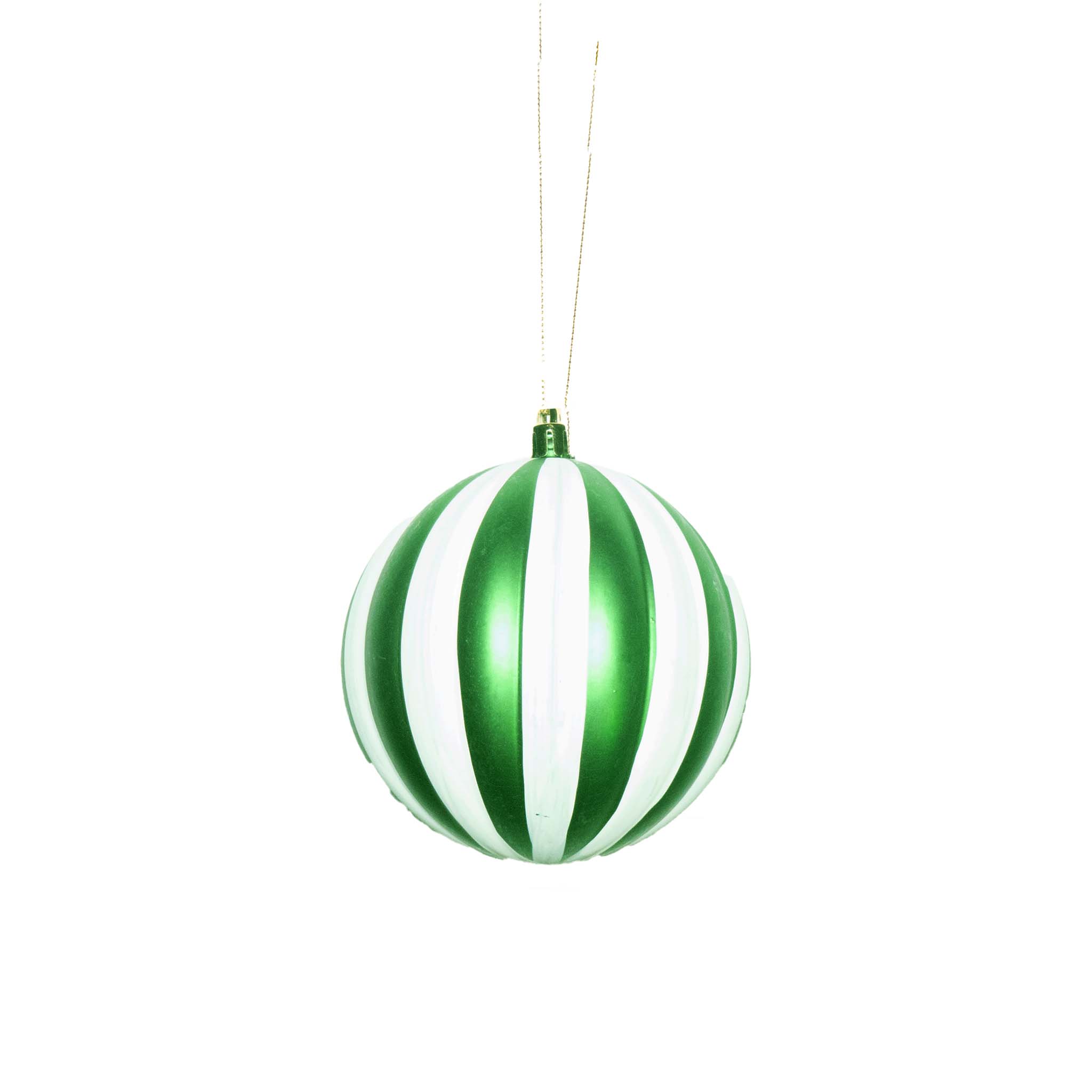 GREEN STRIPE BAUBLE - SMALL