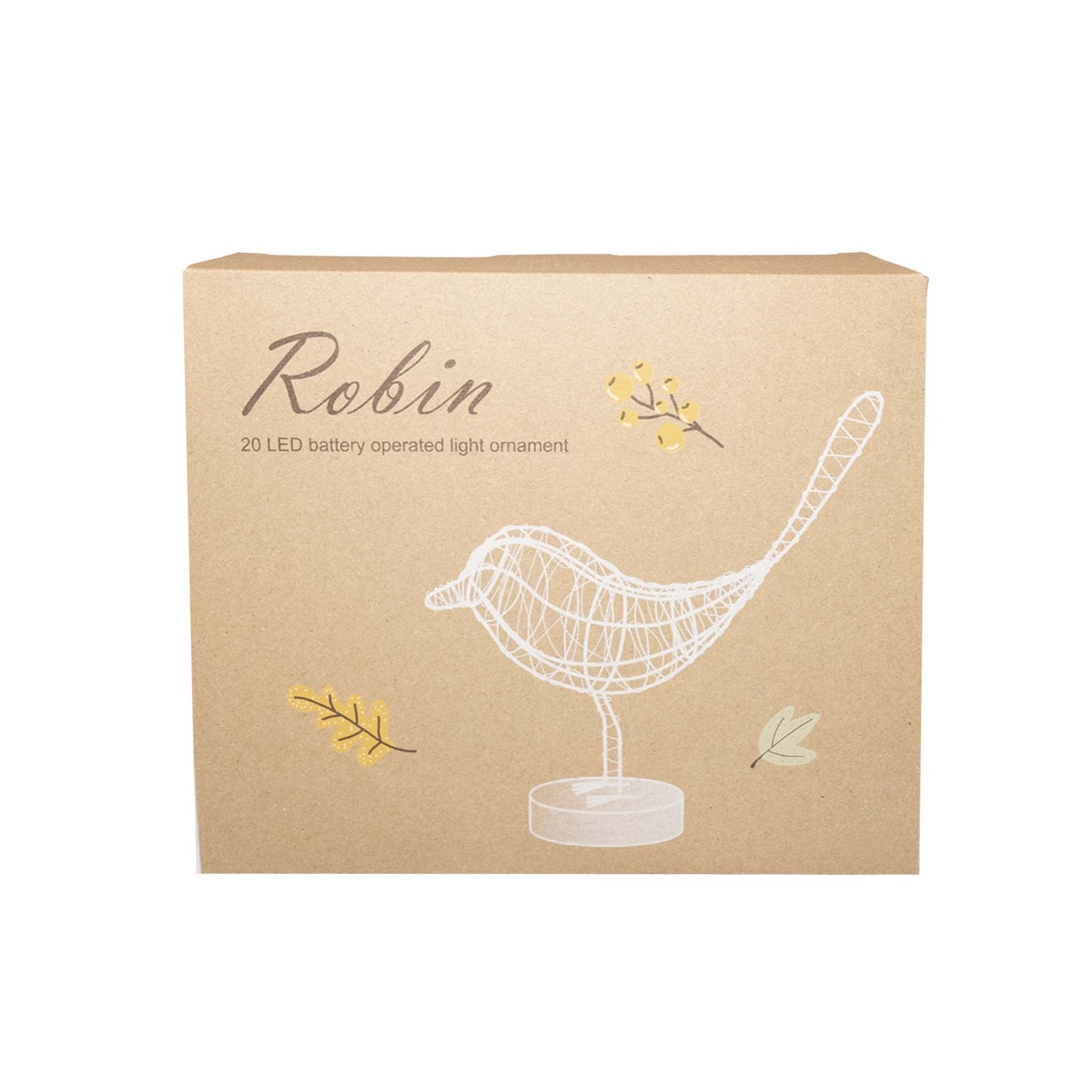 LED ROBIN DECORATION - WHITE