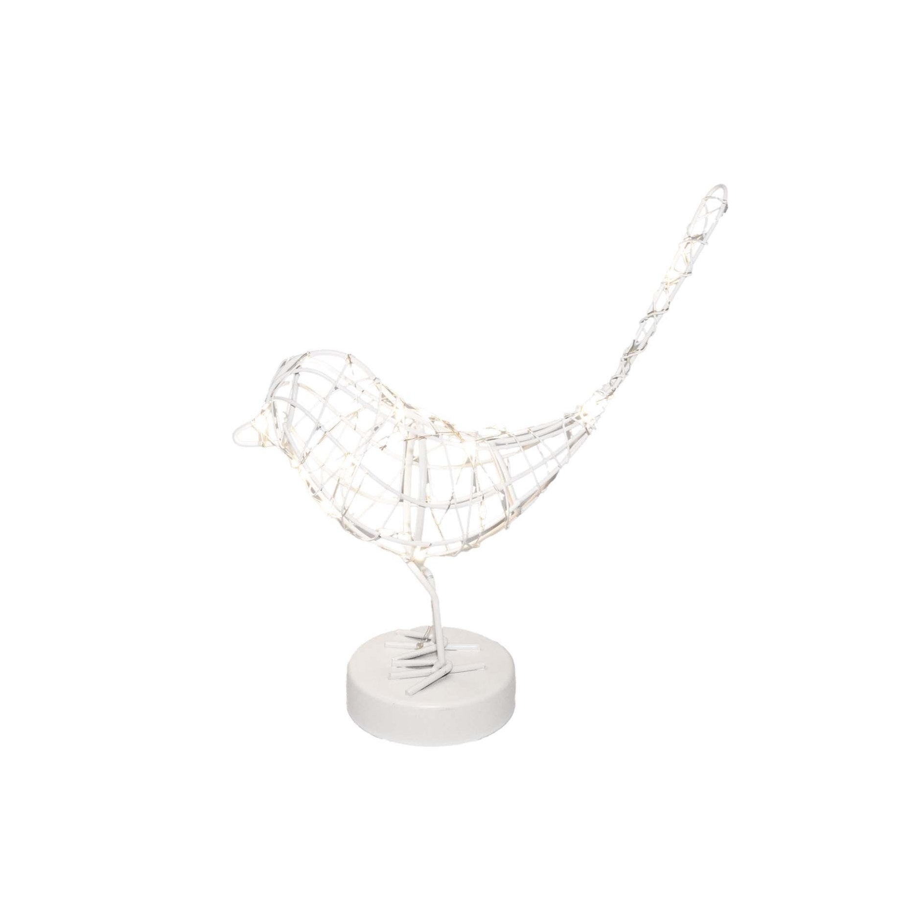 LED ROBIN DECORATION - WHITE